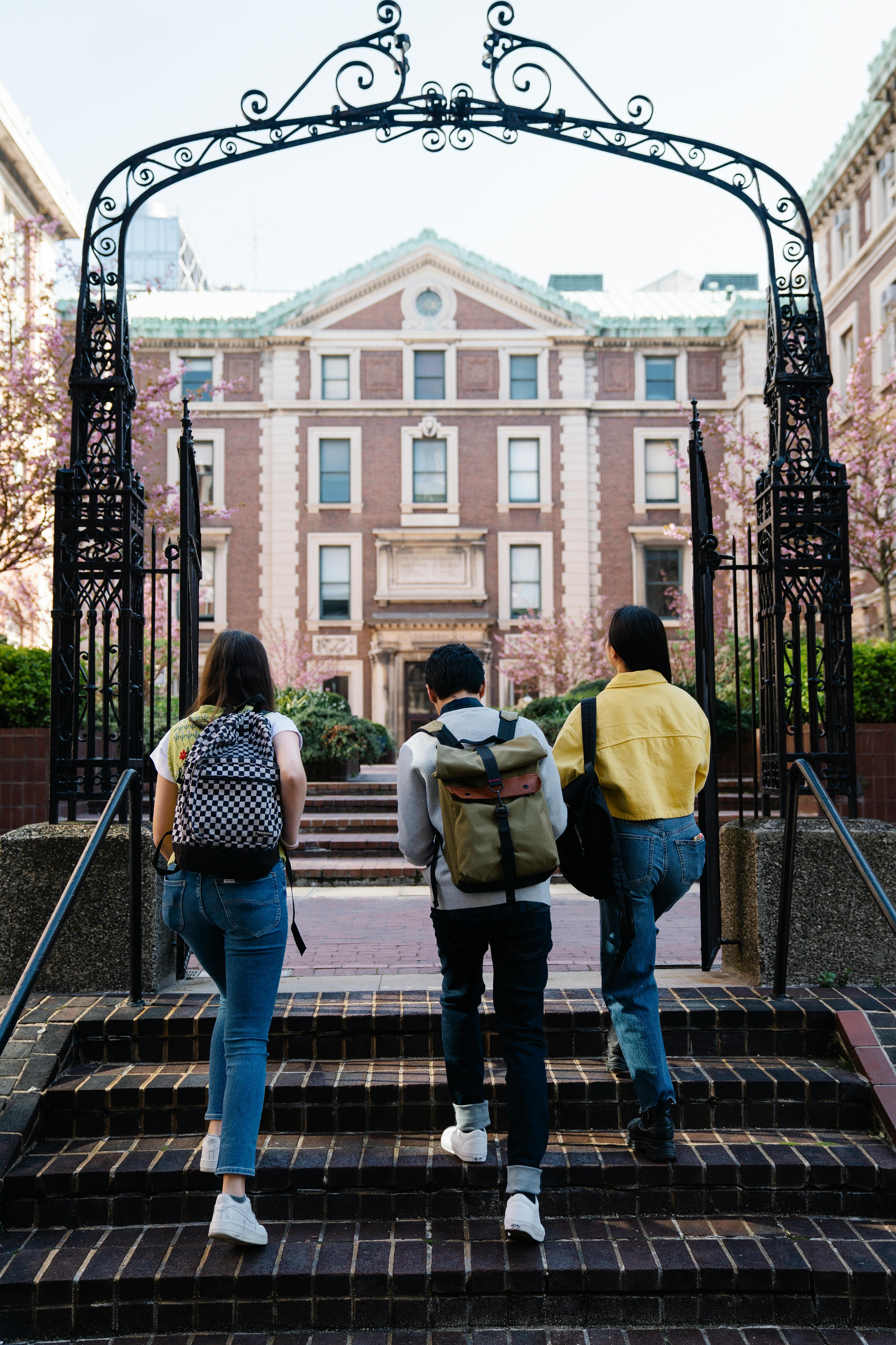 Students and researchers on a university campus